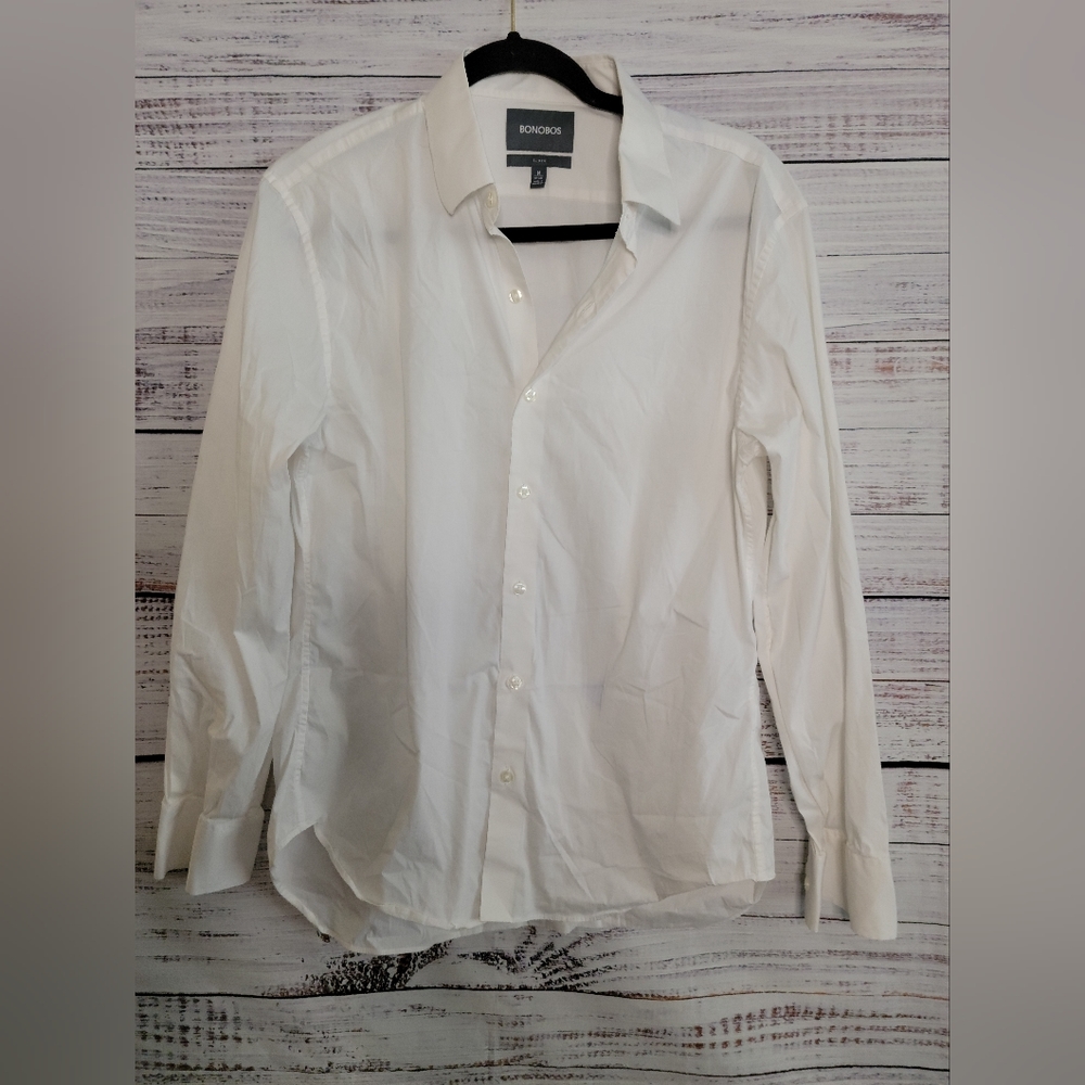 Womens Bonobos M Short Fit Silm Button-down White